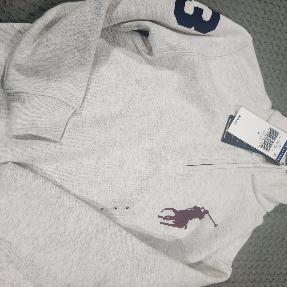 Ralph Lauren Light Gray Hoodie with Logo